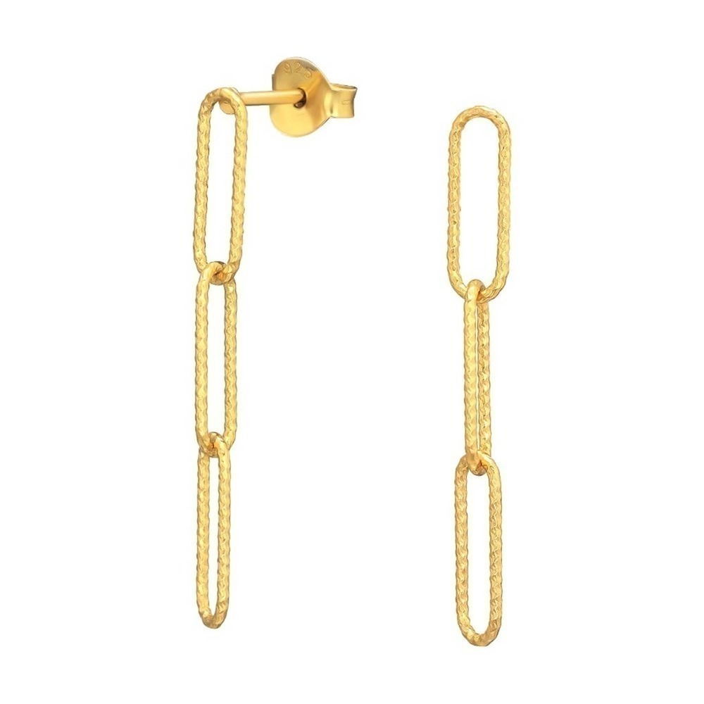 14k Gold Vermeil Paperclip Chain Earrings